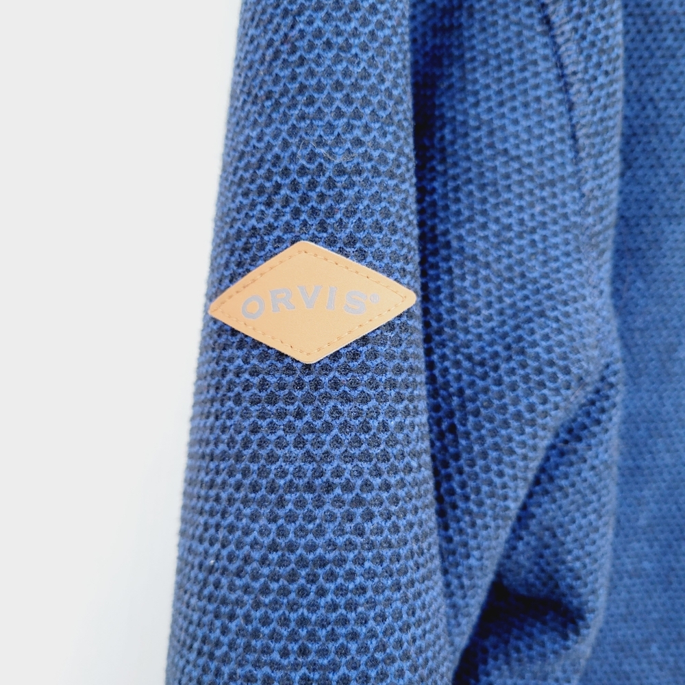 Orvis mens Quarter Zip Sherpa Lined Pullover Sweater Blue Size Medium - Picture 11 of 14